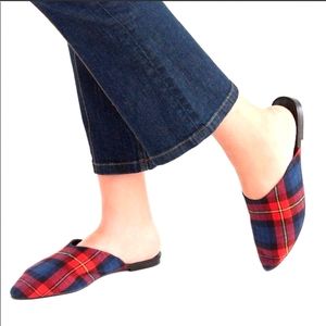 🫟 URBAN OUTFITTERS - Women's Plaid Slip-On Flats, EUC - US 10